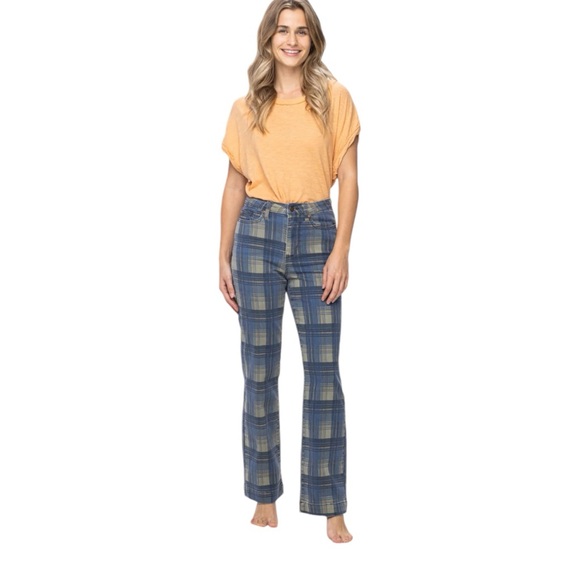Judy Blue Vintage Plaid Straight Leg Jeans - Picture 10 of 12